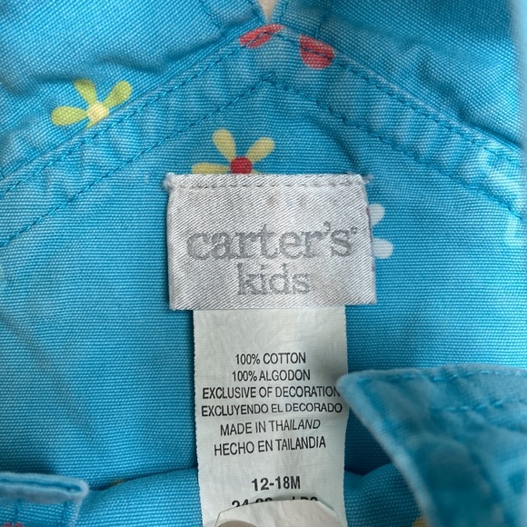 Carter’s 12-18 Months Blue Floral Snap Overalls - Picture 7 of 7